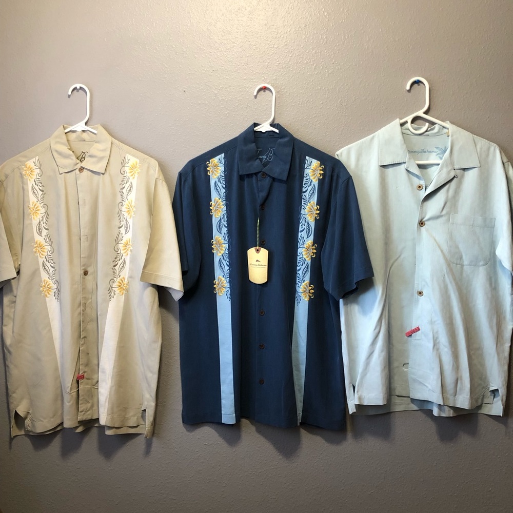 3 Tommy Bahama Silk Shirts - 1 NWT, 2 Worn Once - Picture 1 of 8